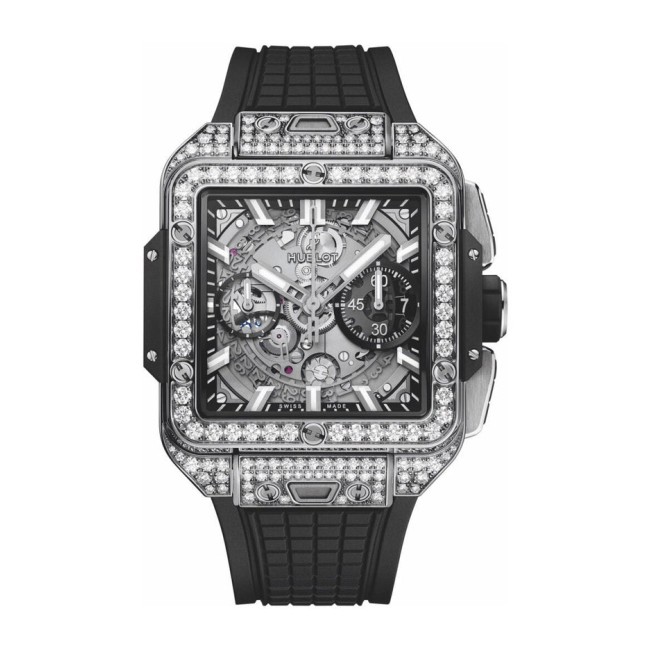 Hublot Square Bang Unico Titanium Pavé Men's Watch 821.NX.0170.RX.1604