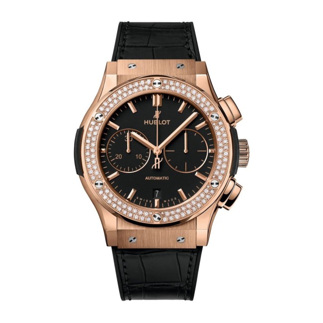 Hublot Classic Fusion Chonograph King Gold Diamond Men's Watch 521.OX.1181.LR.1104