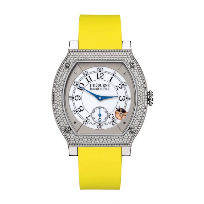 F.P.Journe 40mm élégante 48 Titanium Diamonds Men's Watch Yellow strap Titanium