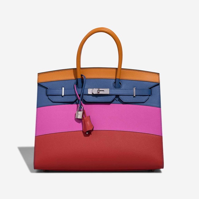 Birkin Sunset Rainbow 35 Epsom Abricot / Bleu Agate / Magnolia / Rouge Casaque