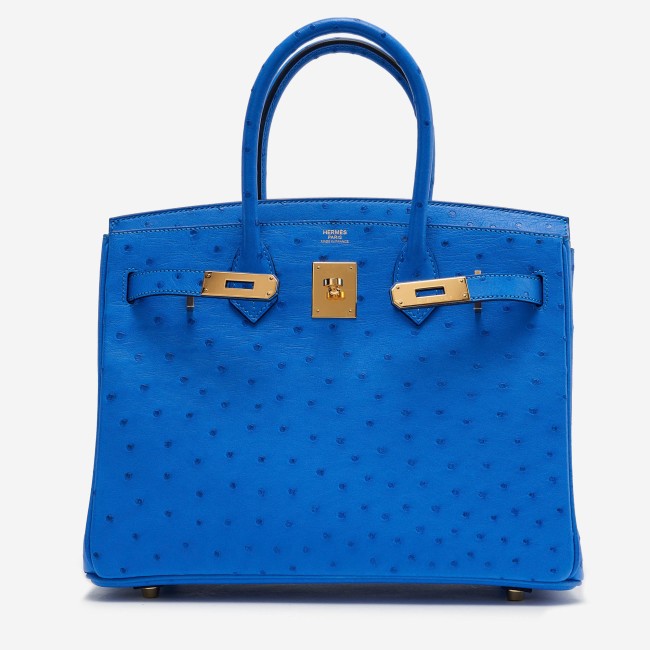 Birkin 30 Ostrich Bleuet