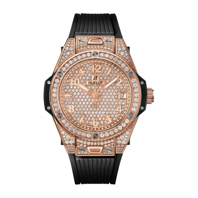 Hublot Big Bang One Click King Gold Full Pavé Woman's Watch 465.OX.9010.RX.1604