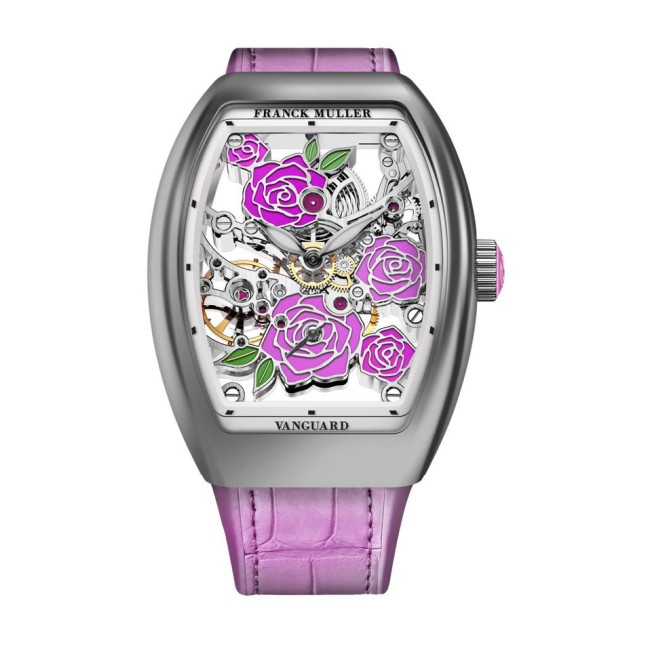 Franck Muller Vanguard Rose Skeleton Woman's Watch V 32 S6 SQT ROSE (RS) OG