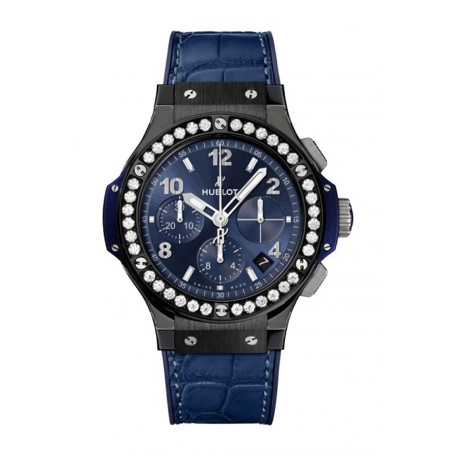 Hublot Big Bang Ceramic Blue Diamonds Woman's Watch 341.CM.7170.LR.1204