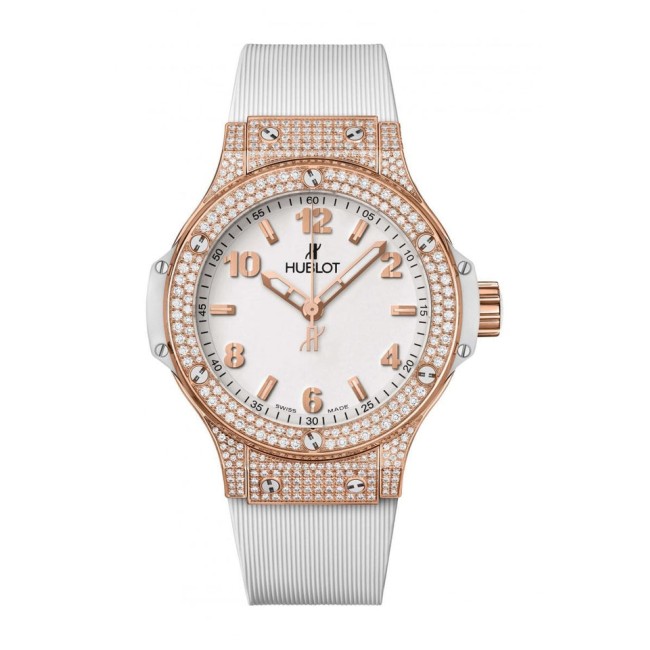 Hublot Big Bang Gold White Pavé Woman's Watch 361.PE.2010.RW.1704