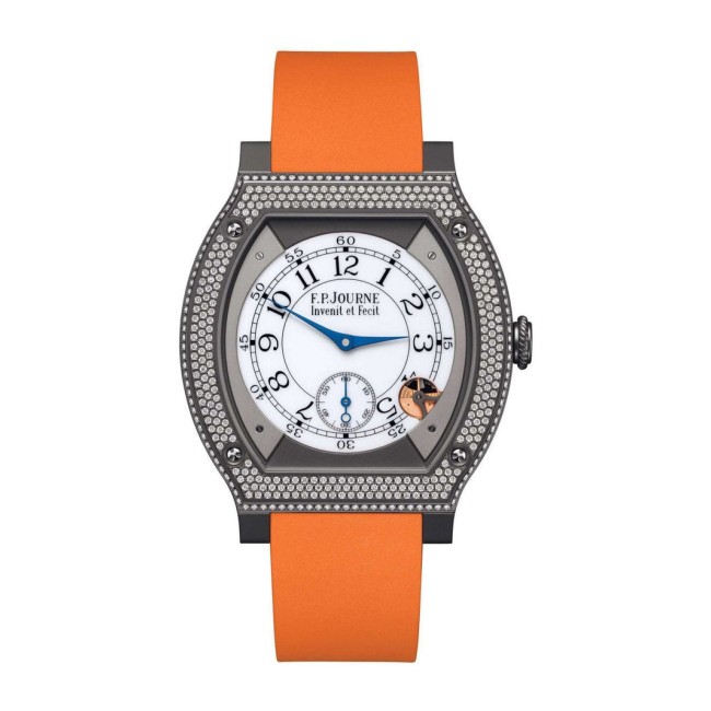 F.P.Journe 40mm élégante 48 Titalyt Diamonds Men's Watch Orange strap Titanium