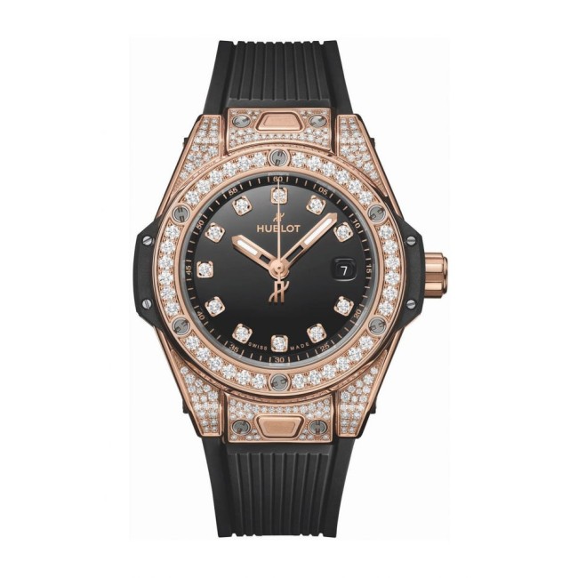 Hublot Big Bang One Click King Gold Pave Woman's Watch 485.OX.1280.RX.1604