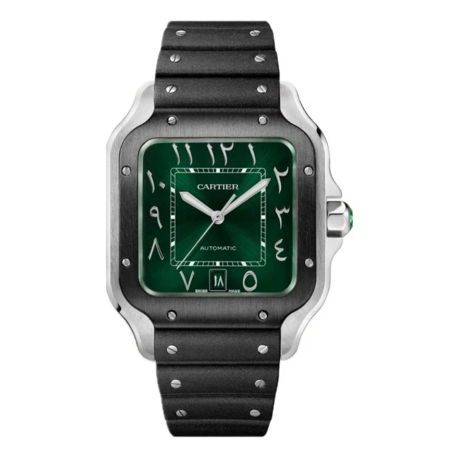 Cartier Santos de Cartier Men's watch WSSA0055 Large Green Dial with Hindu-Arabic numbers