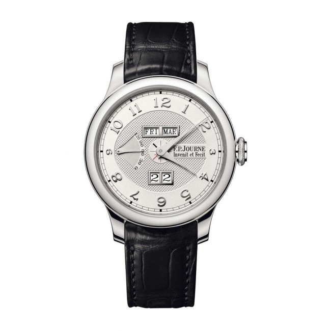 F.P.Journe 42mm Quantième Perpétuel White Silver Dial Men's Watch Black strap Platinum