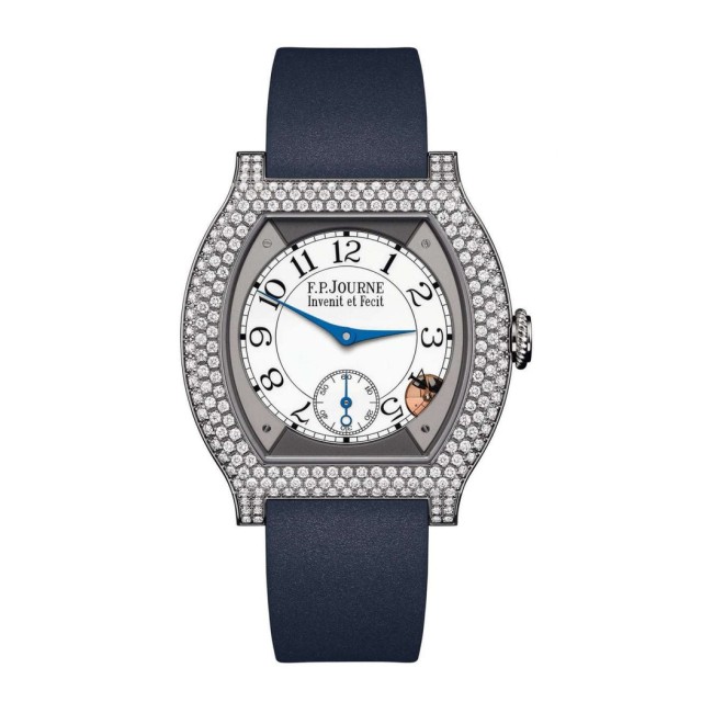 F.P.Journe 35mm élégante 40 Titanium 12 Rows of Diamonds Woman's Watch Blue strap