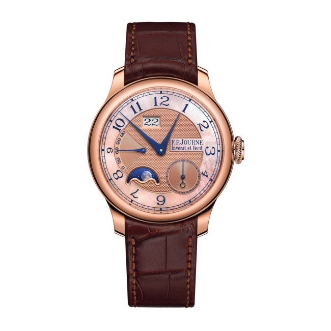 F.P.Journe 40mm Automatique Lune Mother of Pearl Men's Watch Brown strap Red Gold