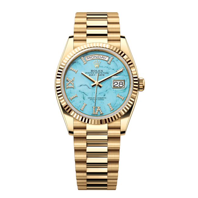 Rolex Oyster Perpetual Day-Date 36 Turquoise Woman's watch 128238-0071