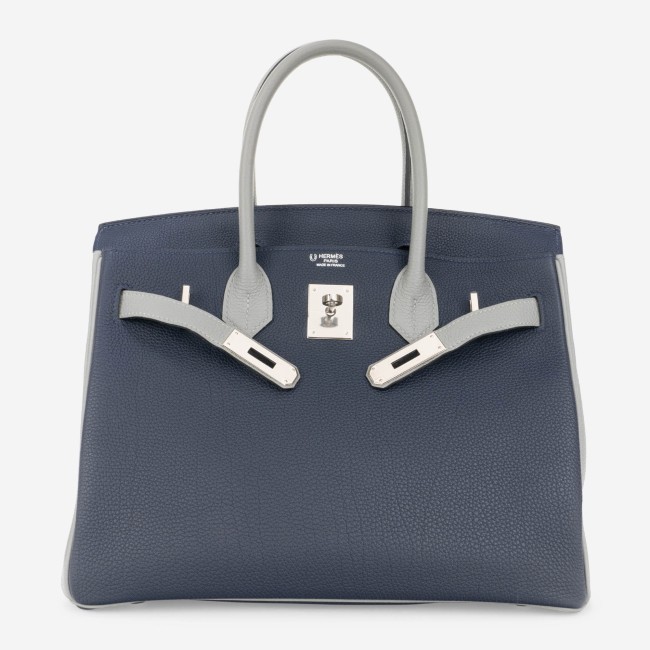 Birkin 30 HSS Togo Blue Encre / Gris Mouette