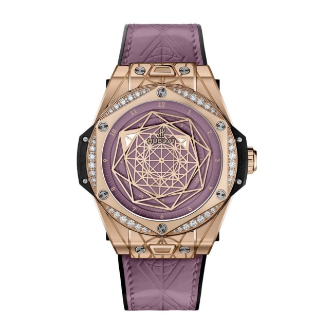 Hublot Big Bang One Click Sang Bleu King Gold Pink Diamonds Woman's Watch 465.OS.89P8.VR.1204.MXM20