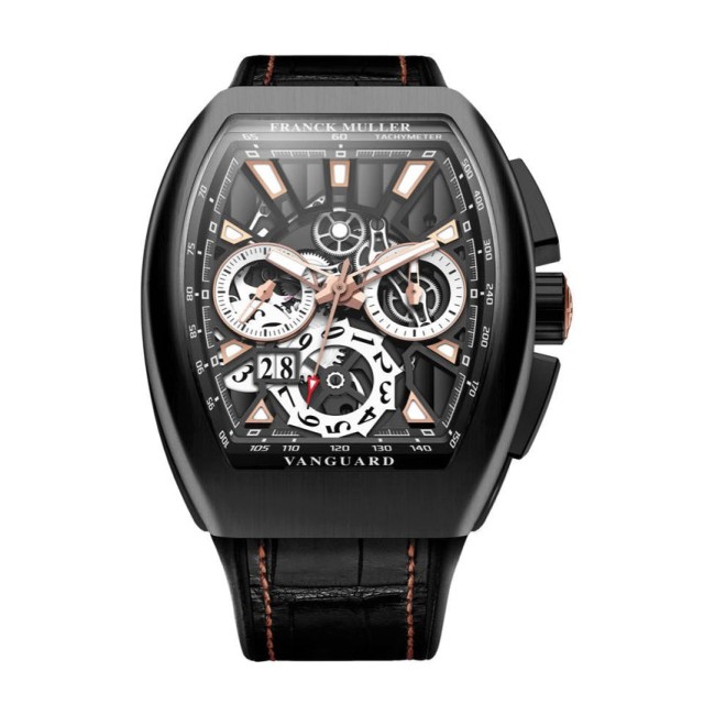 Franck Muller Vanguard Skeleton Grande Date Chronograph Men's Watch V45 CC GD SQT NR BR (5N)