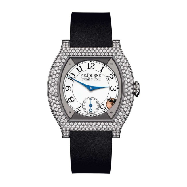 F.P.Journe 35mm élégante 40 Titanium 12 Rows of Diamonds Woman's Watch Black strap