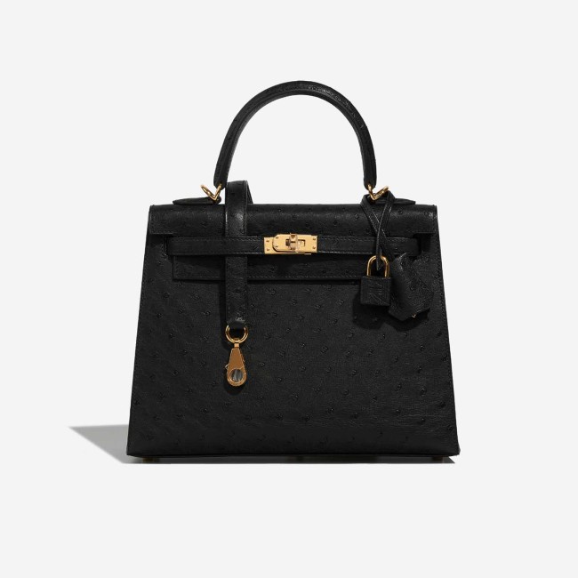 Kelly 25 Ostrich Black