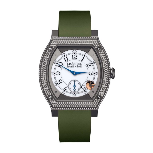 F.P.Journe 40mm élégante 48 Titalyt Diamonds Men's Watch Green strap Titanium