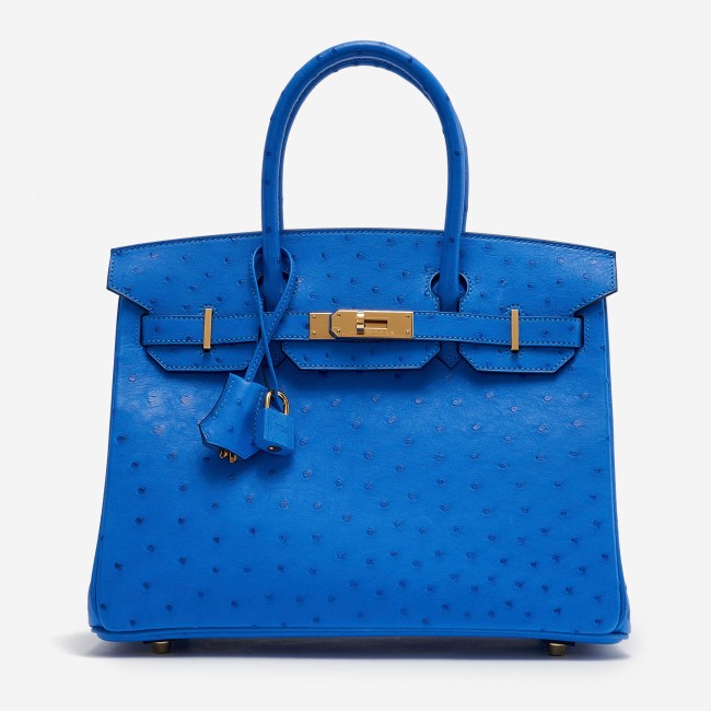 Birkin 30 Ostrich Bleuet