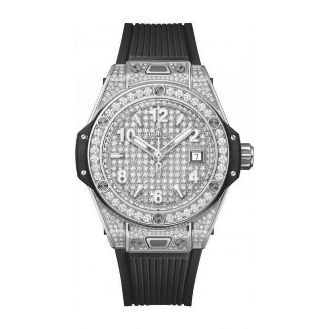 Hublot Big Bang One Click Steel Full Pave Woman's Watch 485.SX.9000.RX.1604