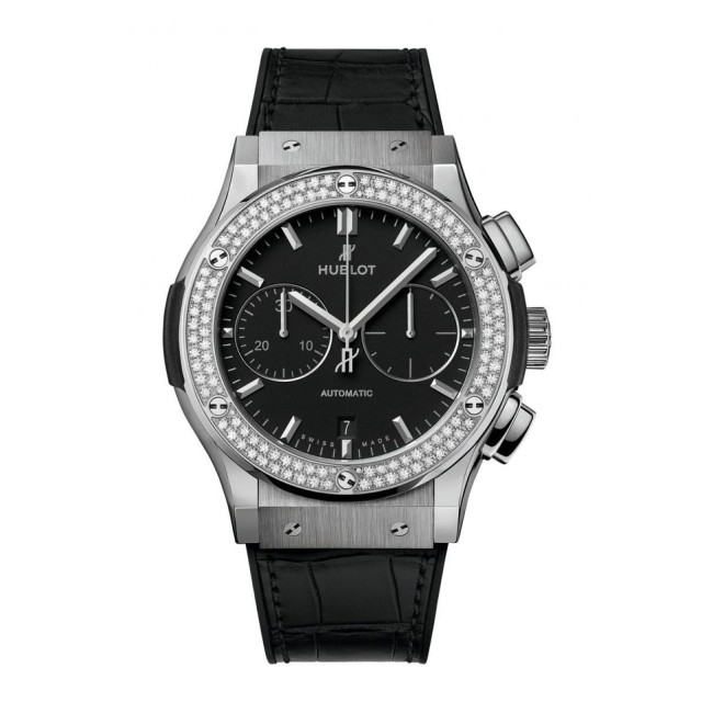 Hublot Classic Fusion Chonograph Titanium Diamonds Men's Watch 521.NX.1171.LR.1104