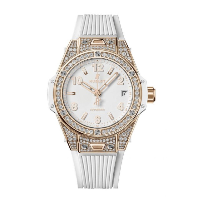 Hublot Big Bang One Click King Gold White Pavé Woman's Watch 465.OE.2080.RW.1604