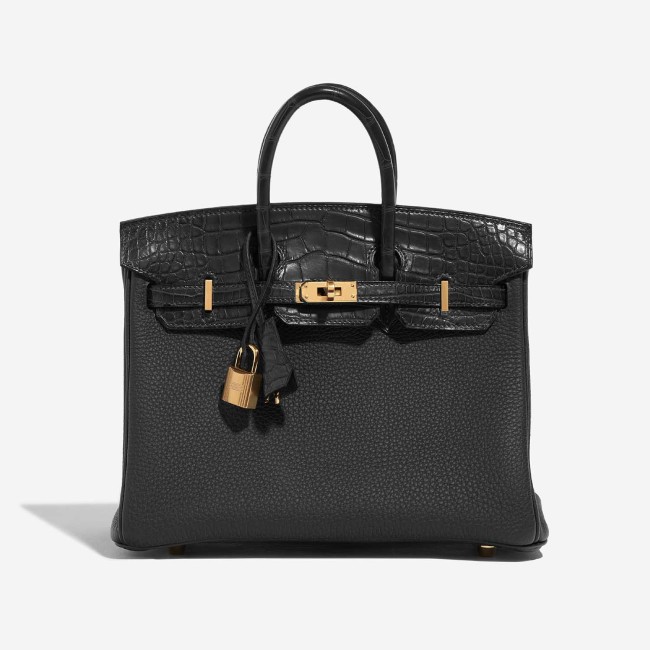 Birkin Touch 25 Matte Alligator Black