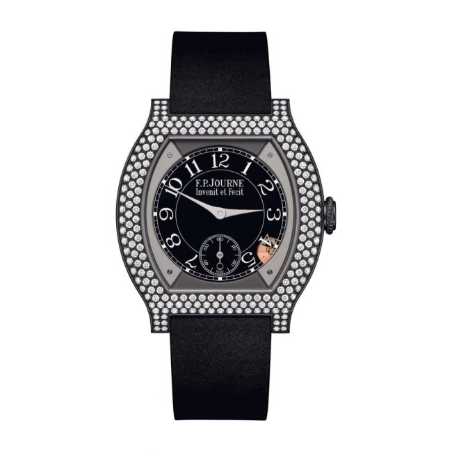 F.P.Journe 35mm élégante 40 Titalyt 12 Rows of Diamonds Woman's Watch Black strap