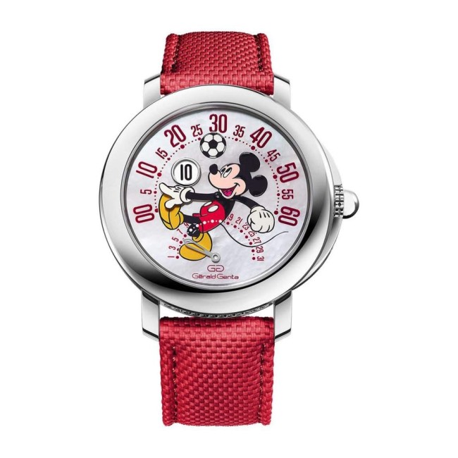 Bvlgari Gerald Genta Arena Bi-Retrograde Mickey Mouse Playing Football Men's Watch 103786