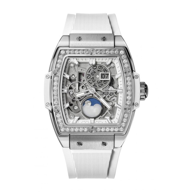 Hublot Spirit Of Big Bang Moonphase Titanium White Diamonds Men's Watch 647.NE.2070.RW.1204