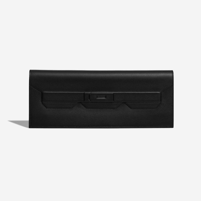 Birkin Shadow Cut Clutch Swift Black