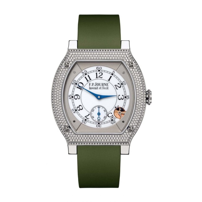 F.P.Journe 40mm élégante 48 Titanium Diamonds Men's Watch Green strap Titanium