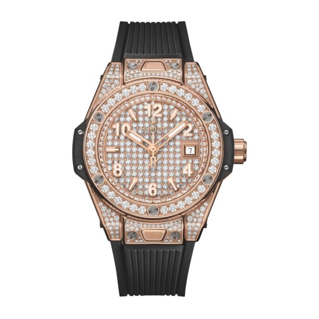 Hublot Big Bang One Click King Gold Full Pave Woman's Watch 485.OX.9000.RX.1604