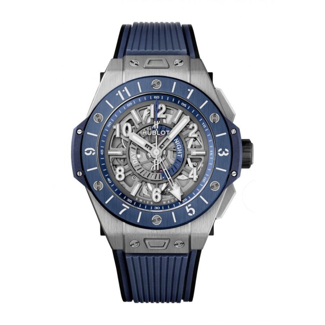 Hublot Big Bang Unico Gmt Titanium Blue Ceramic Men's Watch 471.NL.7112.RX