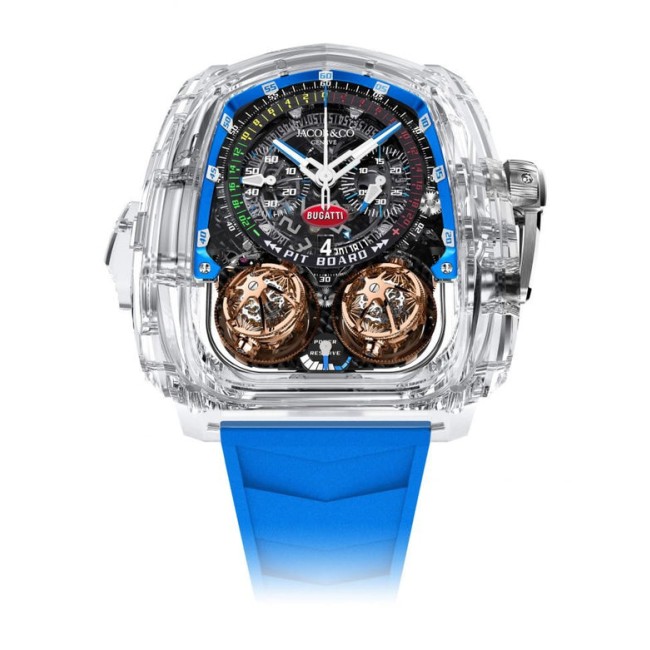 Jacob & Co Twin Turbo Furious Bugatti Sapphire Crystal Men's TT220.80.AA.AB.A