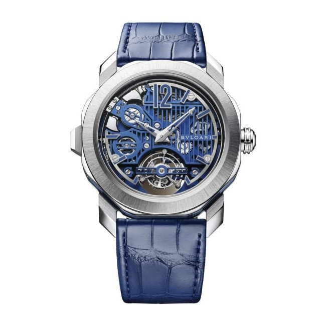 Bvlgari Octo Roma Blue Carillon Tourbillon Men's Watch 103627