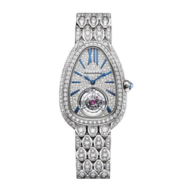 Bvlgari Serpenti Seduttori Tourbillon White Gold And Full Diamonds Woman's Watch 103262