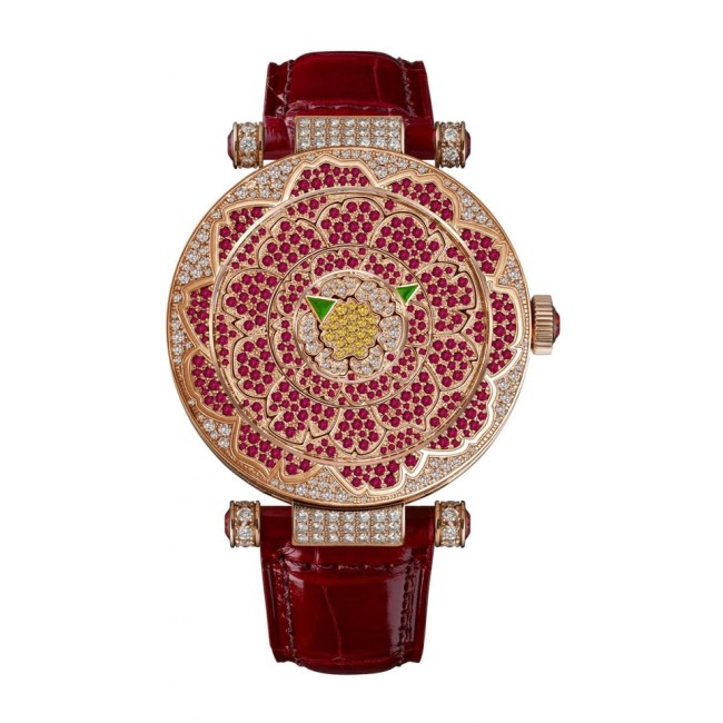 Franck Muller Double Mystery Peony Woman's Watch 39 DM D CD PEO RG 5N