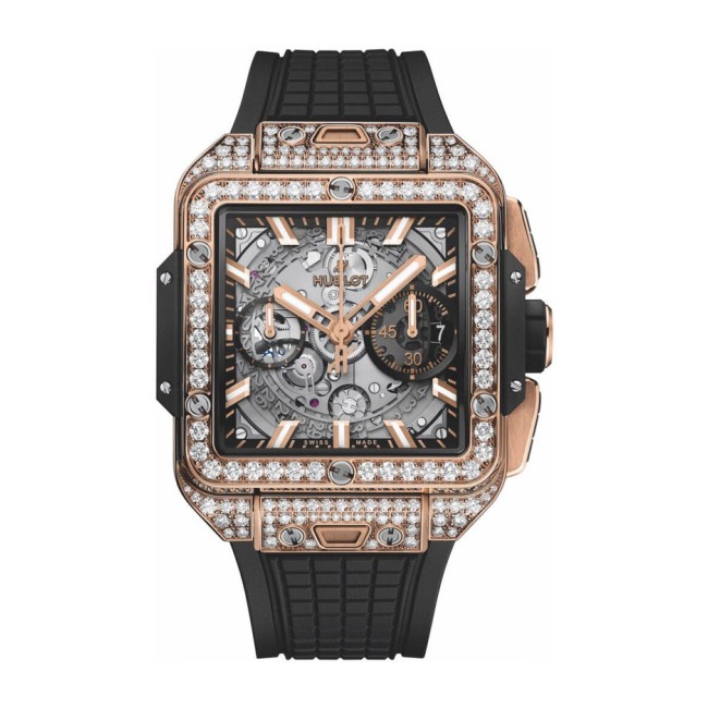 Hublot Square Bang Unico King Gold Pavé Men's Watch 821.OX.0180.RX.1604