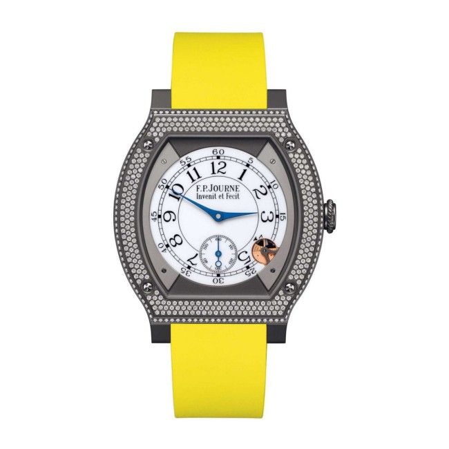 F.P.Journe 40mm élégante 48 Titalyt Diamonds Men's Watch Yellow strap Titanium