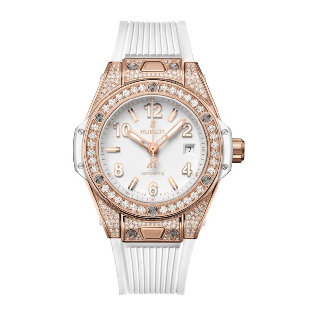 Hublot Big Bang One Click King Gold White Pavé 33mm Woman's Watch 485.OE.2080.RW.1604