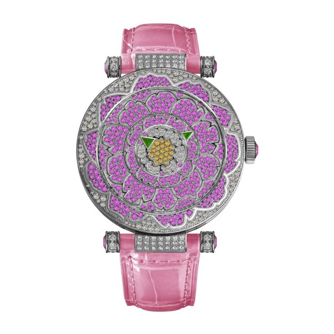 Franck Muller Double Mystery Peony Woman's Watch 39 DM D CD PEO RS OG