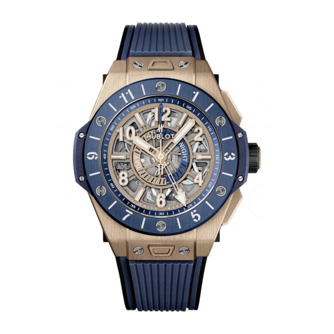 Hublot Big Bang Unico Gmt King Gold Blue Ceramic Men's Watch 471.OL.7128.RX