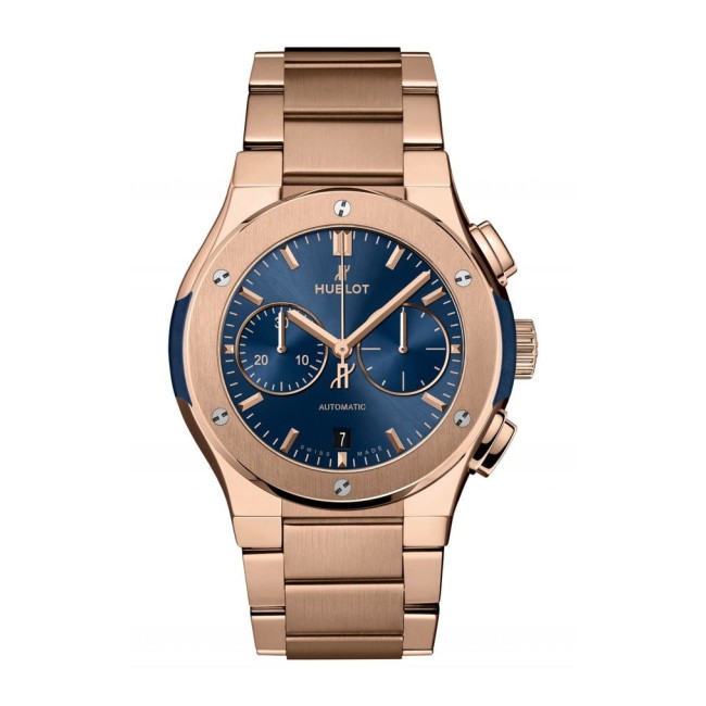 Hublot Classic Fusion Chronograph King Gold Blue Bracelet Men's Watch 520.OX.7180.OX