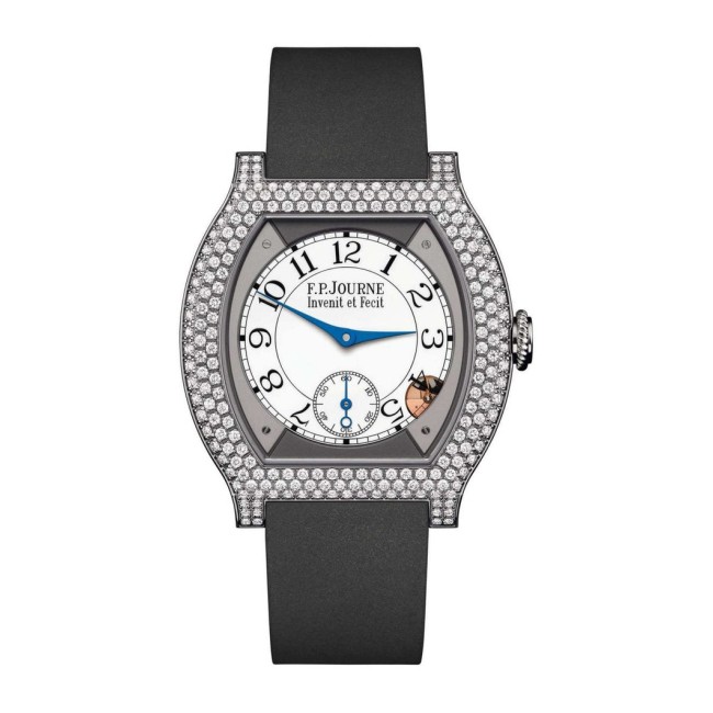 F.P.Journe 35mm élégante 40 Titanium 12 Rows of Diamonds Woman's Watch Gray strap