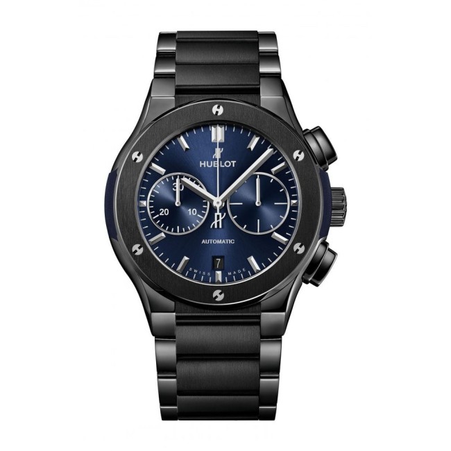 Hublot Classic Fusion Chronograph Ceramic Blue Bracelet Men's Watch 520.CM.7170.CM