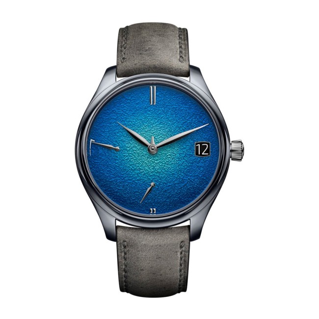 H. Moser & Cie Endeavour Perpetual Calendar Tantalum Blue Enamel Men's Watch 1800-2000