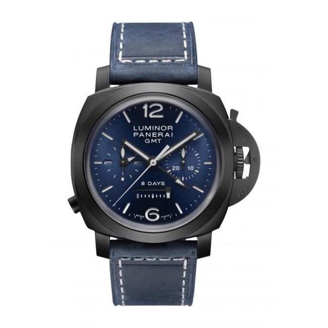 Panerai Luminor Chrono Monopulsante 8 Giorni GMT Blu Notte Men's watch PAM01135