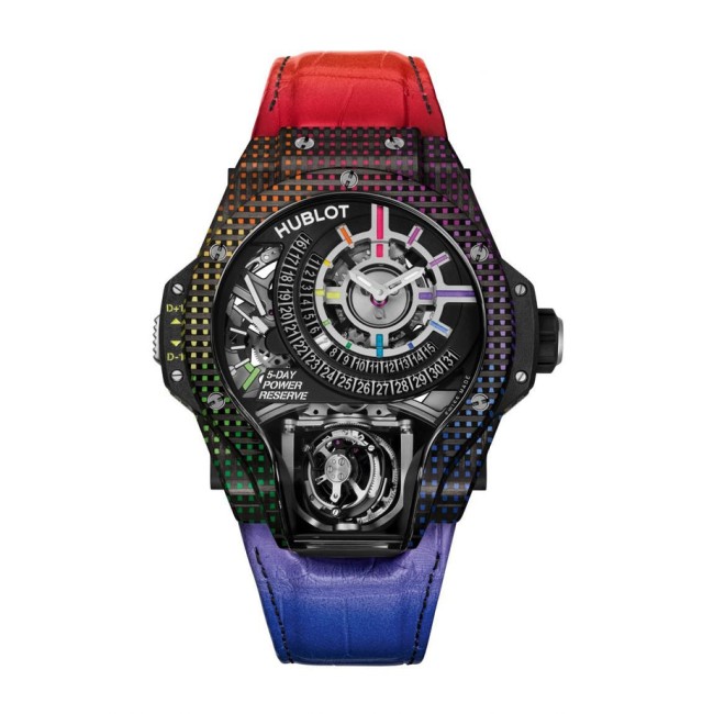 Hublot MP 09 Tourbillon Bi-Axis Rainbow 3D Carbon Men's Watch 909.QDRB.1120.LR