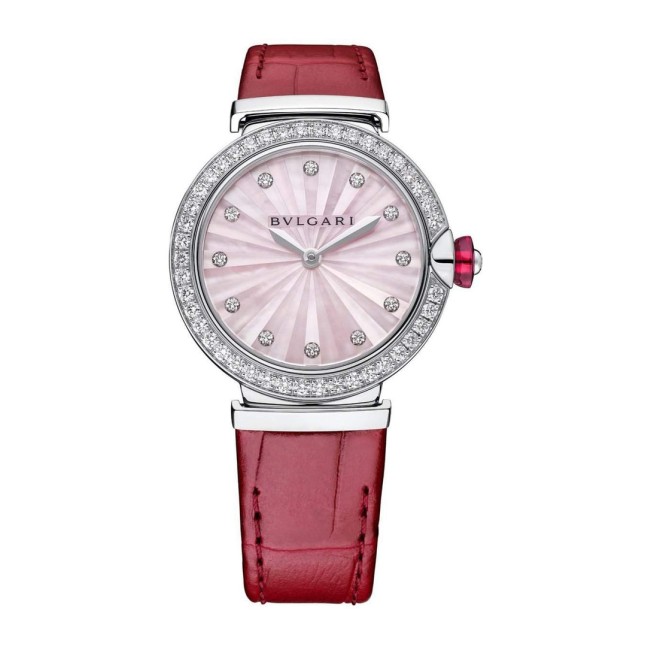 Bvlgari Lvcea Intarsio Pink Mother-of-Pearl 33mm Woman's Watch 103618